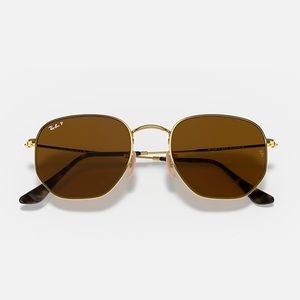 Ray-ban polarized hexagonal flat lens sunglasses
